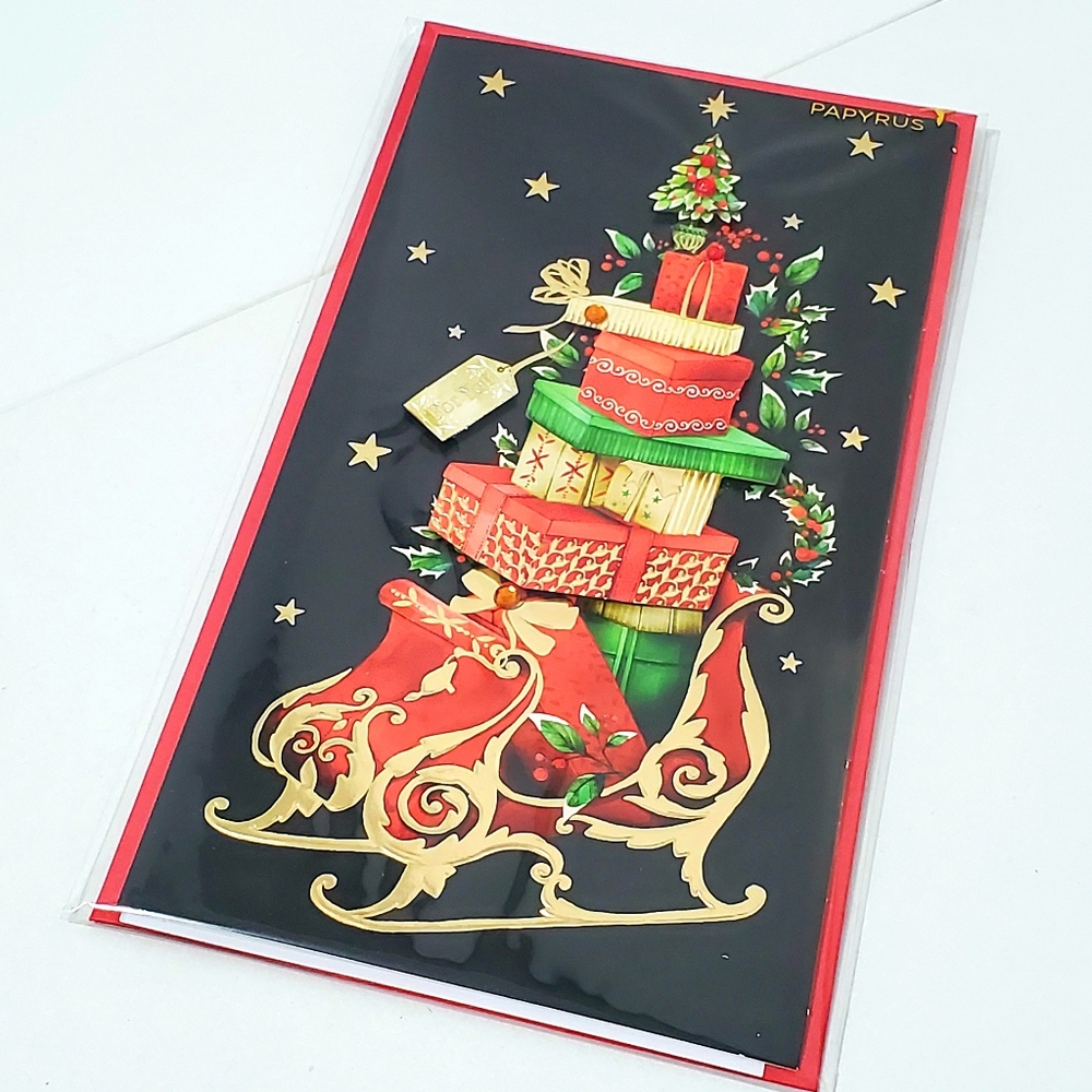 Black Christmas card detailed pop up